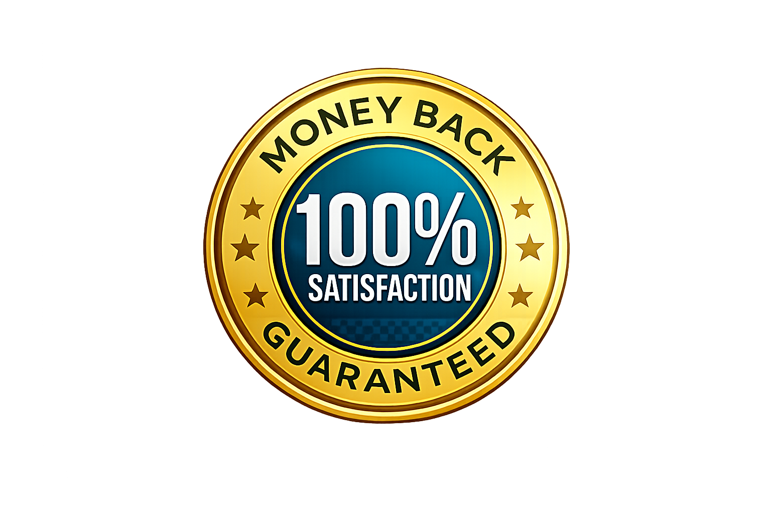 100% satisfaction, 60-day money-back guarantee seal